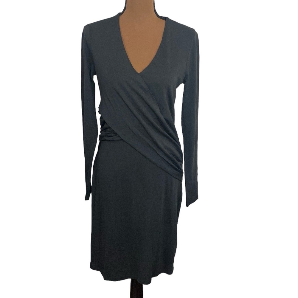 Sundance eternal compliments crossover bodice stretch midi dress washed black S